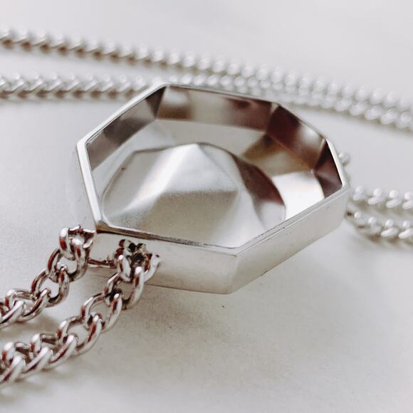 Atelier Swarovski Jean Paul Gaultier Crystal Pendant Necklace Silver Tone Modern - Picture 7 of 15